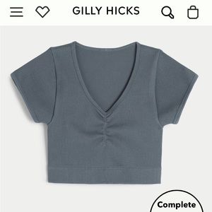 Hollister Gilly Hicks ribbed cinched crop top. Size XS.NWOT